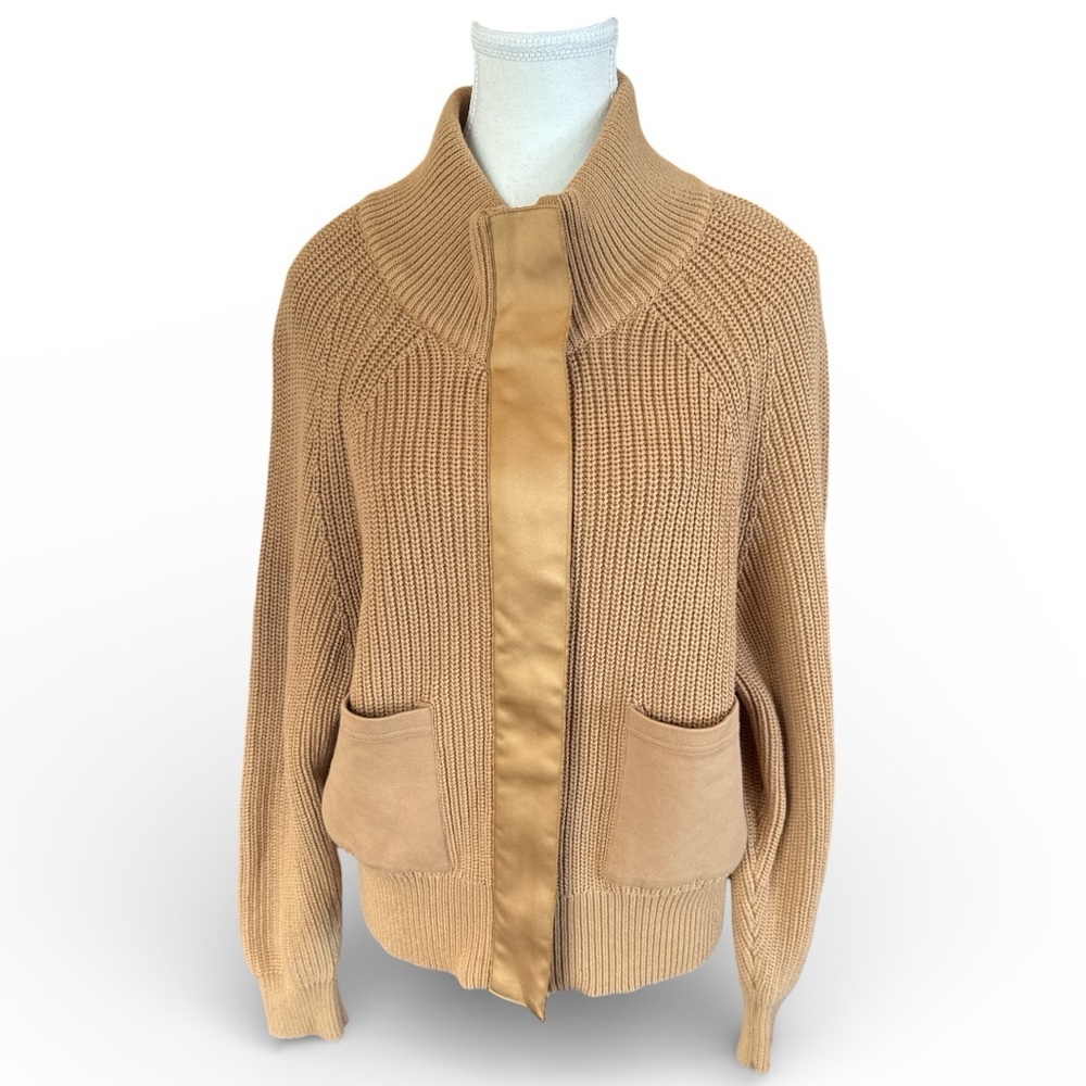 Varley Delfern Jacket Iced Coffee Zip Knit Sweater Coat M - Picture 3 of 10